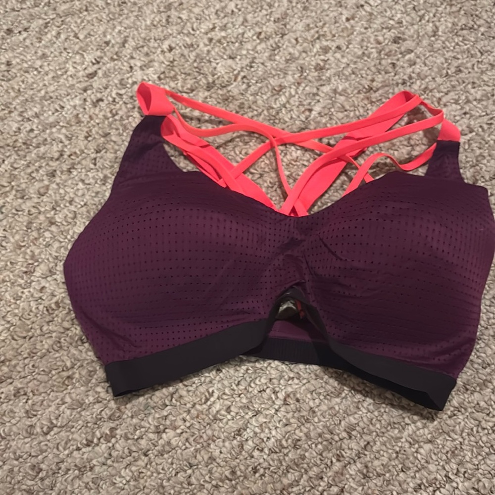 Chris cross back purple sports bra